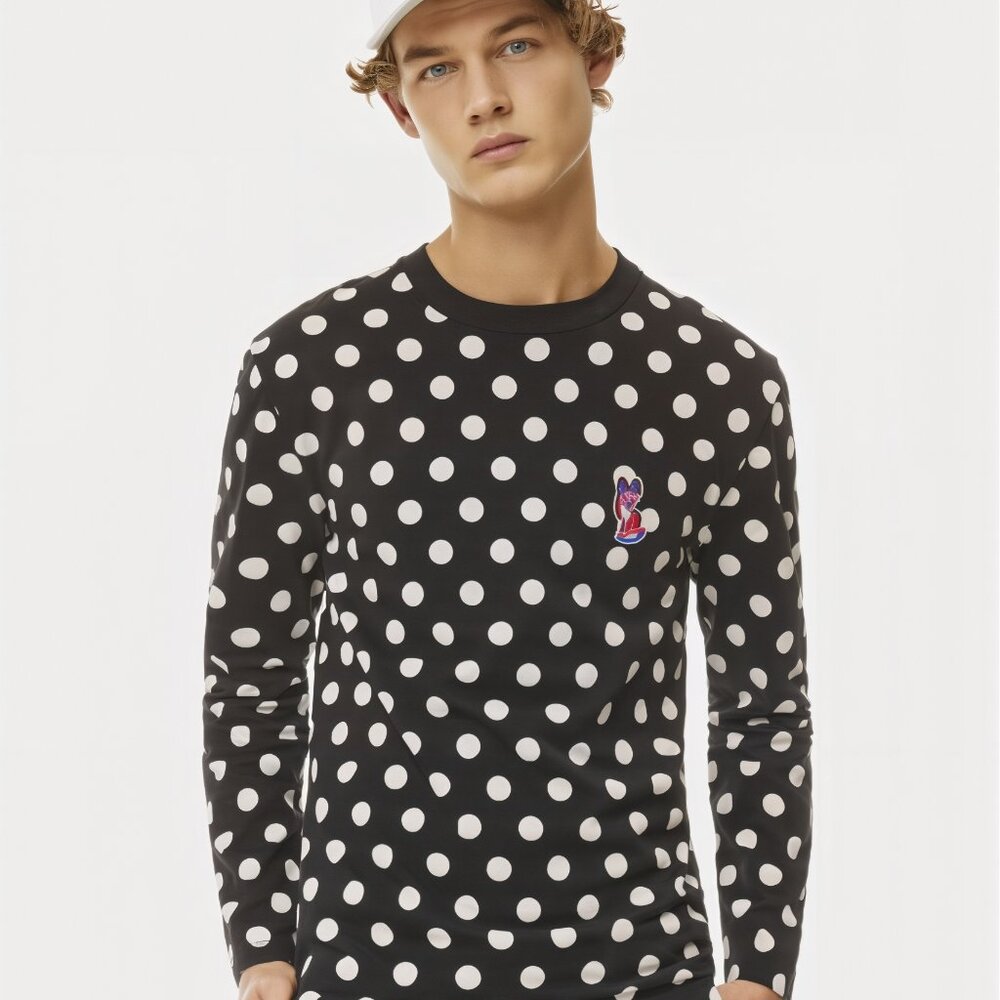 SzM Maison Kitsuné Unisex ACIDE Polka Dot Long Sleeve Shirt - Limited Edition